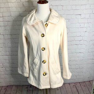Light Fleece Jacket Cream Size Medium